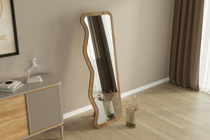 Hanah Home Espejo Ecológico Flotal-e Nogal MDF 50x160x2.2 cm
